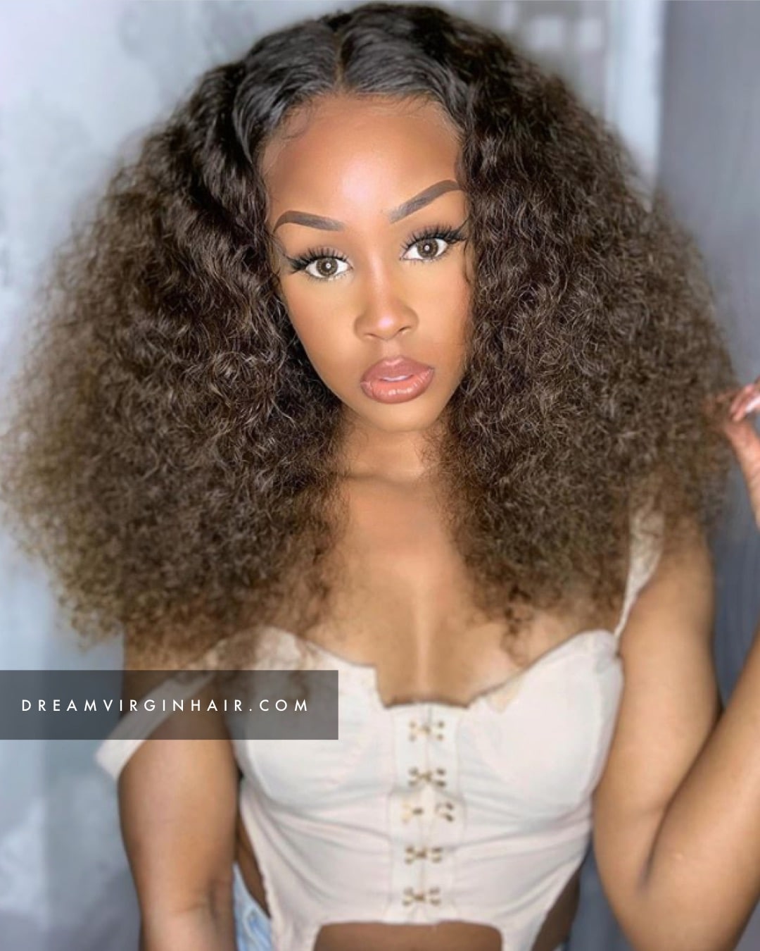 perruque bouclée lace front wig