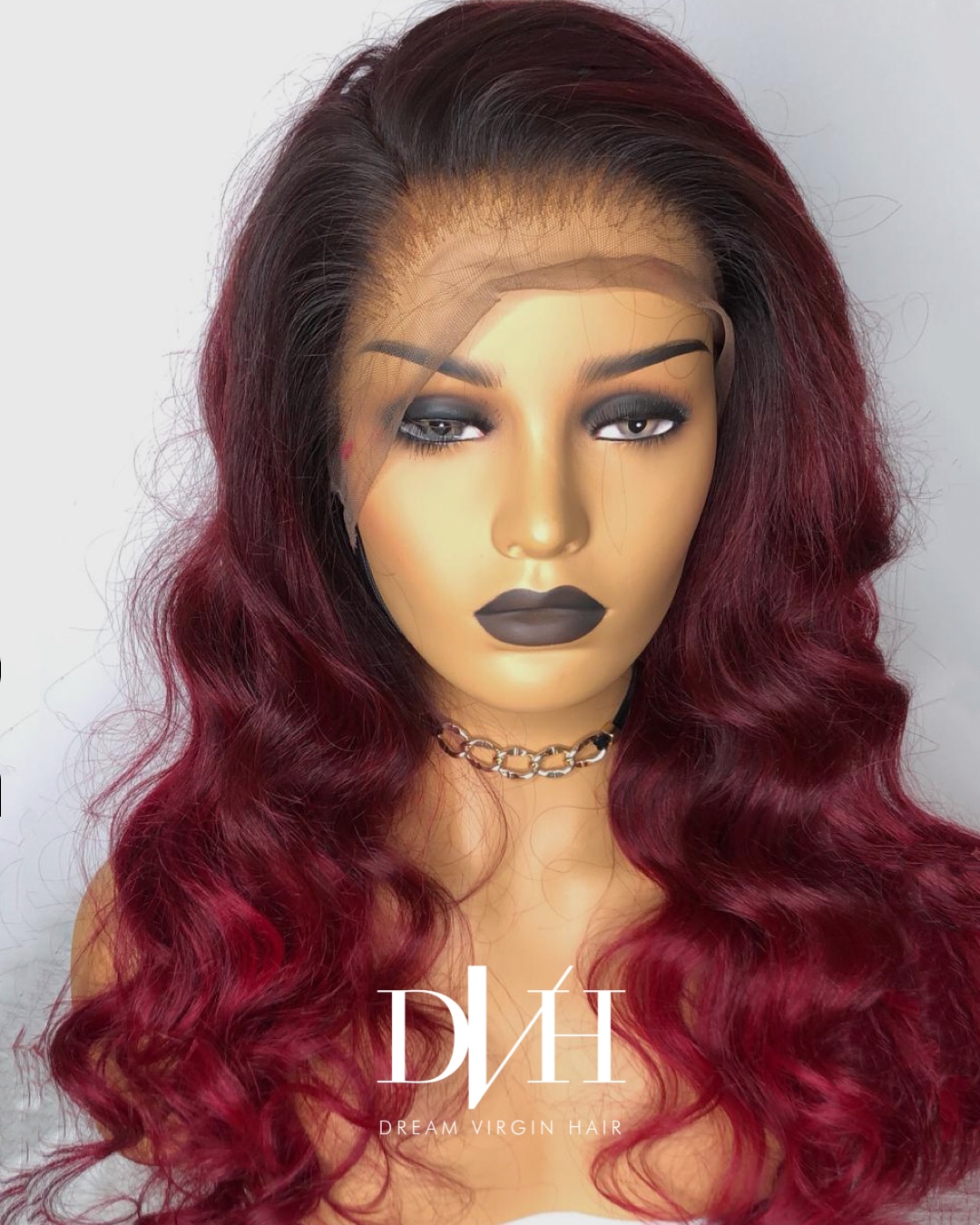perruque lace rouge