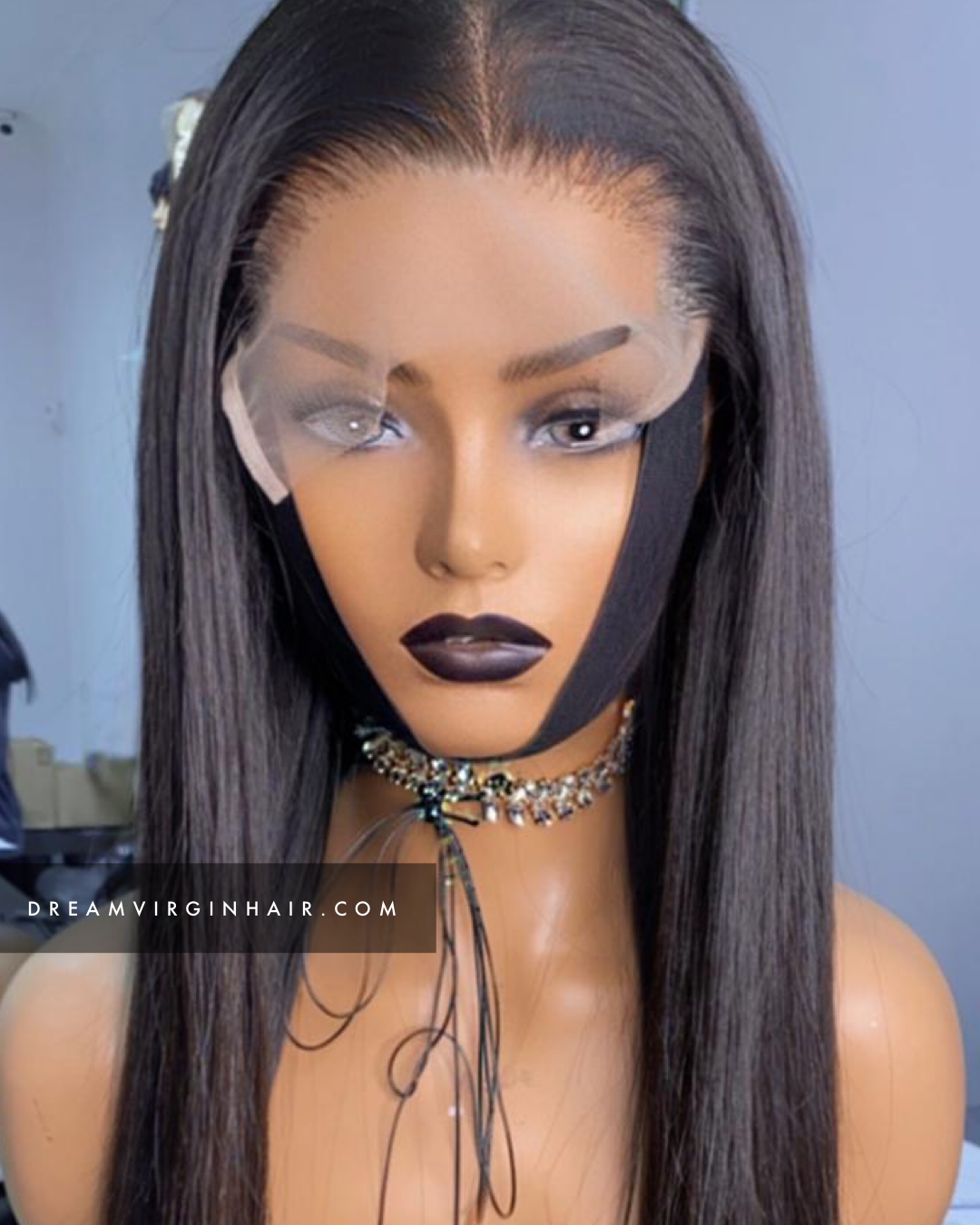 perruque closure large raw hair