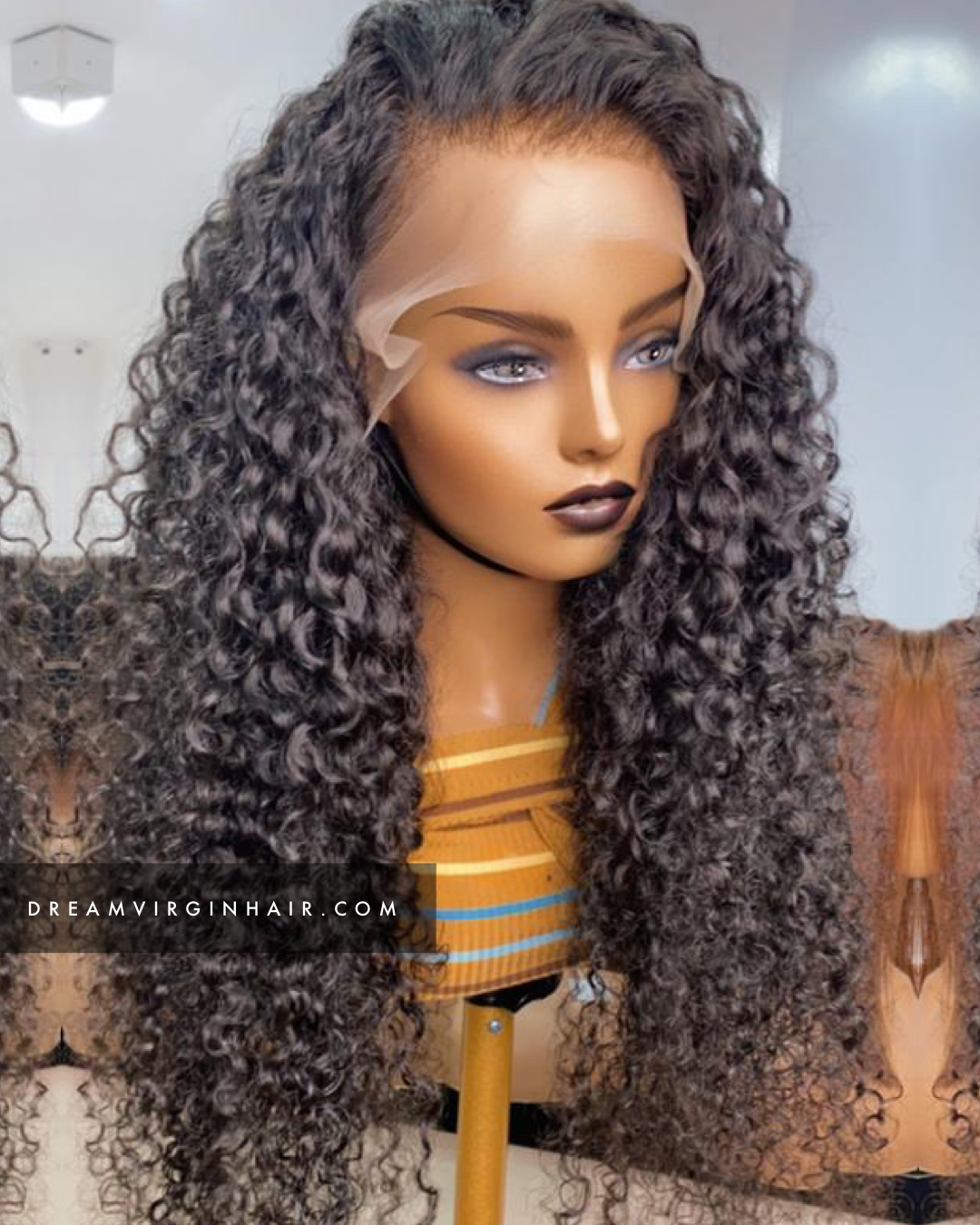 perruque bouclee lace frontal